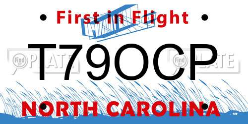 T79OCP North Carolina License Plate