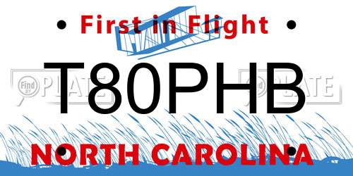 T80PHB North Carolina License Plate