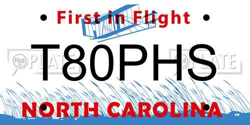 T80PHS North Carolina License Plate