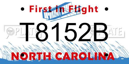 T8152B North Carolina License Plate