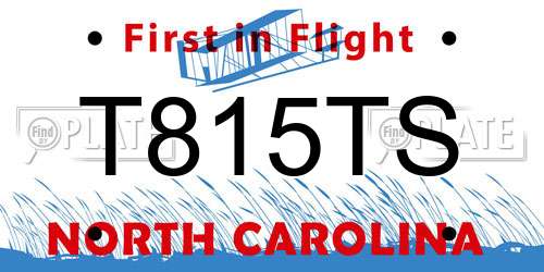 T815TS North Carolina License Plate