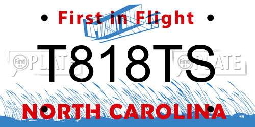 T818TS North Carolina License Plate