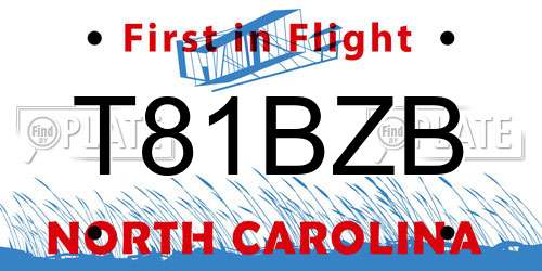T81BZB North Carolina License Plate
