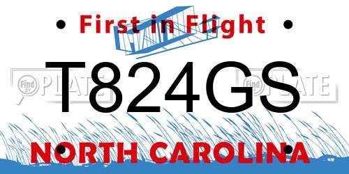 T824GS North Carolina License Plate
