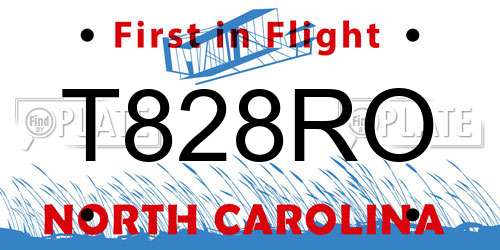 T828RO North Carolina License Plate