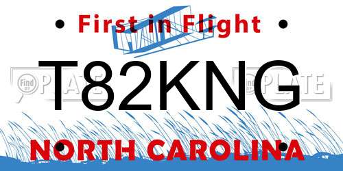 T82KNG North Carolina License Plate