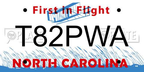 T82PWA North Carolina License Plate