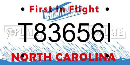 T83656I North Carolina License Plate