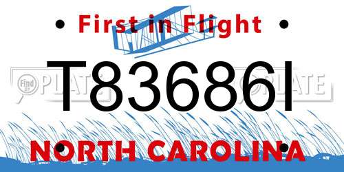 T83686I North Carolina License Plate