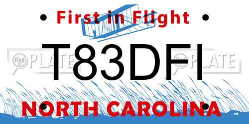 T83DFI North Carolina License Plate
