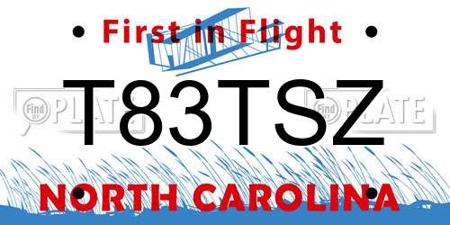 T83TSZ North Carolina License Plate