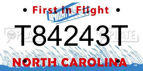 T84243T North Carolina License Plate