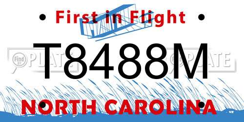 T8488M North Carolina License Plate