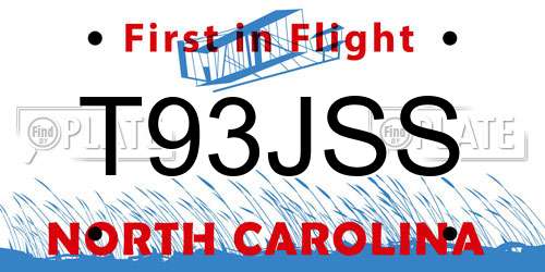 T93JSS North Carolina License Plate