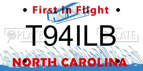 T94ILB North Carolina License Plate