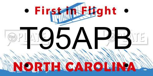 T95APB North Carolina License Plate