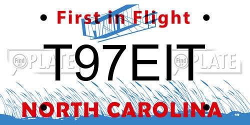 T97EIT North Carolina License Plate