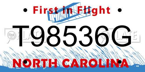 T98536G North Carolina License Plate