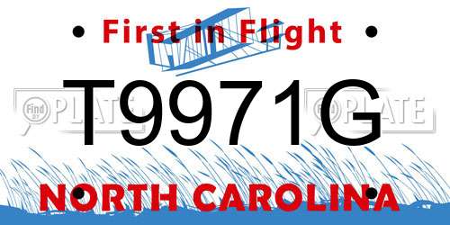 T9971G North Carolina License Plate
