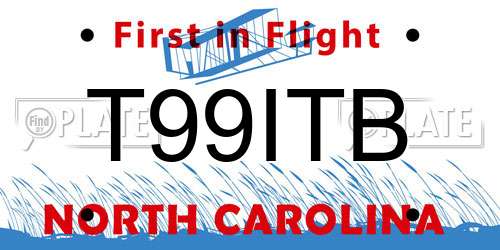 T99ITB North Carolina License Plate