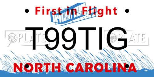 T99TIG North Carolina License Plate