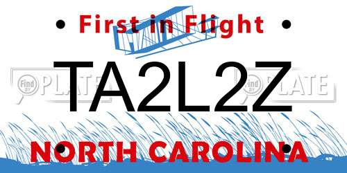 TA2L2Z North Carolina License Plate