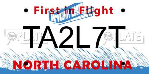 TA2L7T North Carolina License Plate
