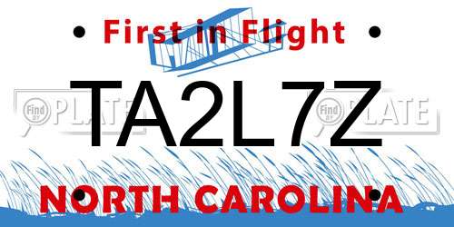 TA2L7Z North Carolina License Plate