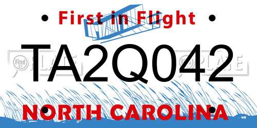 TA2Q042 North Carolina License Plate