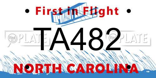 TA482 North Carolina License Plate