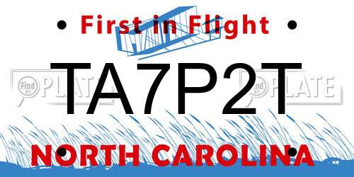 TA7P2T North Carolina License Plate