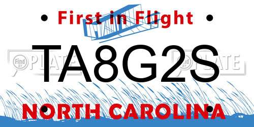 TA8G2S North Carolina License Plate