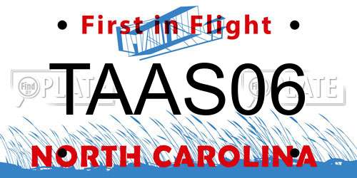 TAAS06 North Carolina License Plate