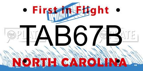 TAB67B North Carolina License Plate