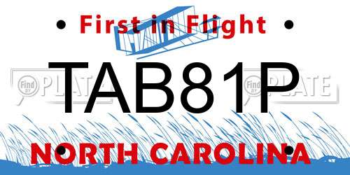 TAB81P North Carolina License Plate