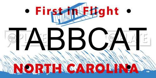 TABBCAT North Carolina License Plate
