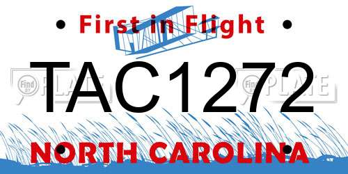 TAC1272 North Carolina License Plate