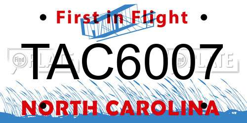 TAC6007 North Carolina License Plate