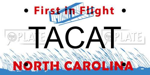 TACAT North Carolina License Plate