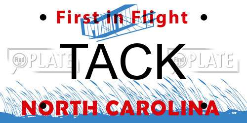 TACK North Carolina License Plate