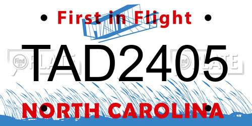 TAD2405 North Carolina License Plate