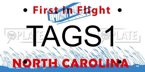 TAGS1 North Carolina License Plate