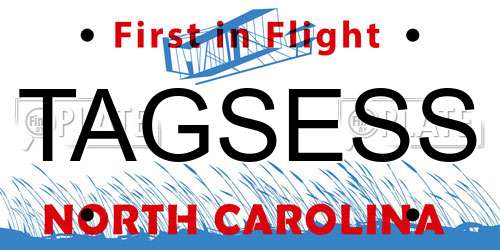 TAGSESS North Carolina License Plate