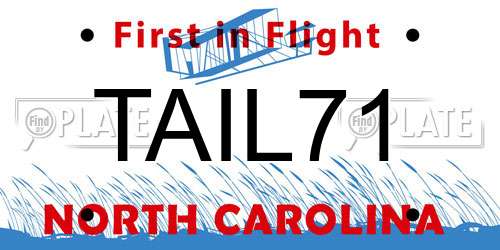 TAIL71 North Carolina License Plate