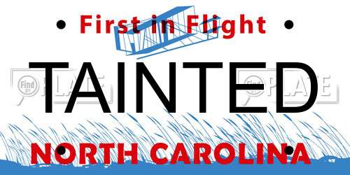 TAINTED North Carolina License Plate