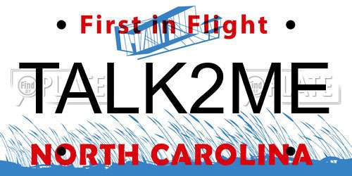 TALK2ME North Carolina License Plate