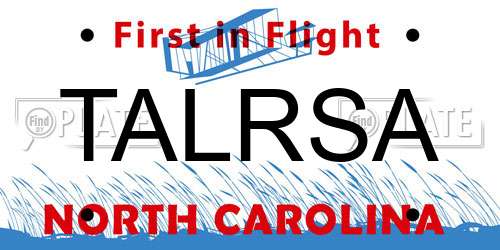 TALRSA North Carolina License Plate