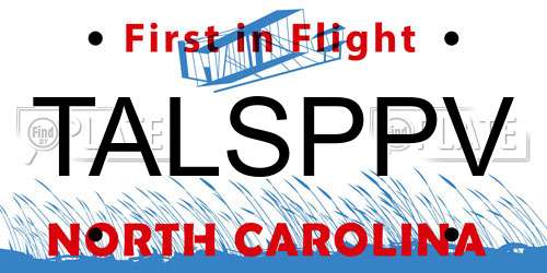 TALSPPV North Carolina License Plate
