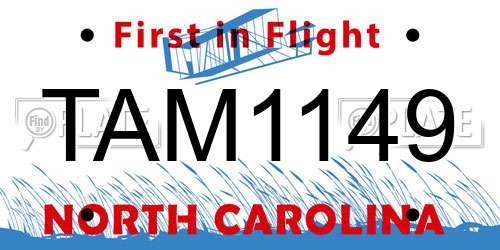 TAM1149 North Carolina License Plate