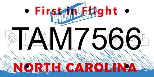 TAM7566 North Carolina License Plate